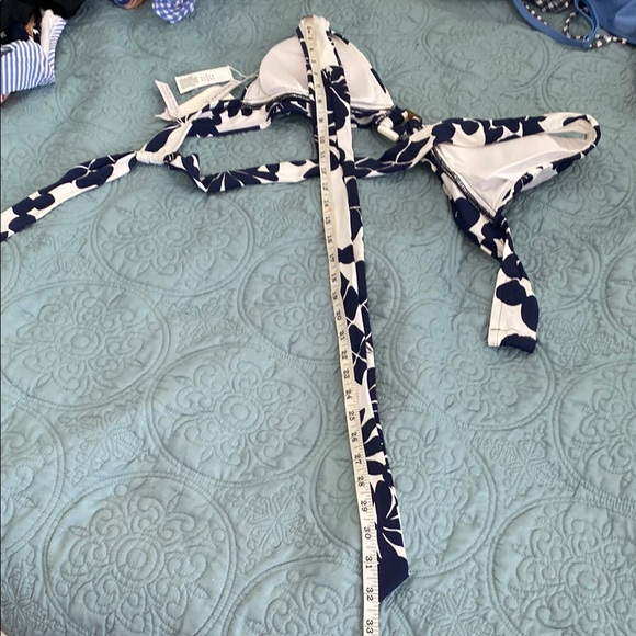 NWT Trina Turk Navy and White adjustable Bikini Sz 14 - Picture 6 of 15